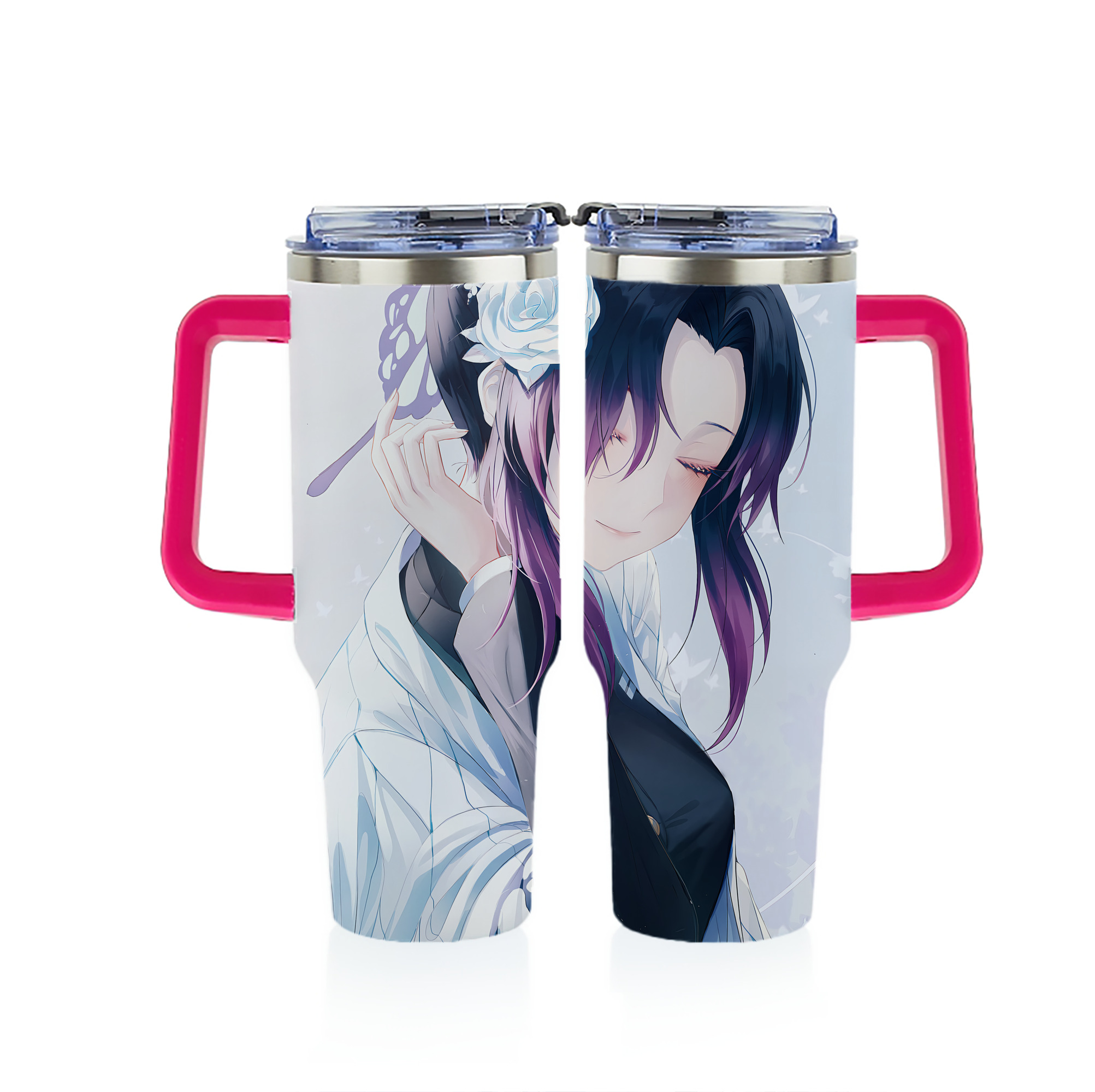 （画像用） 鬼滅の刃（きめつのやいば）蟲柱-胡蝶 しのぶ／こちょう しのぶ Kochou Shinobu 1200ｍLフルプリント車用タンブラー